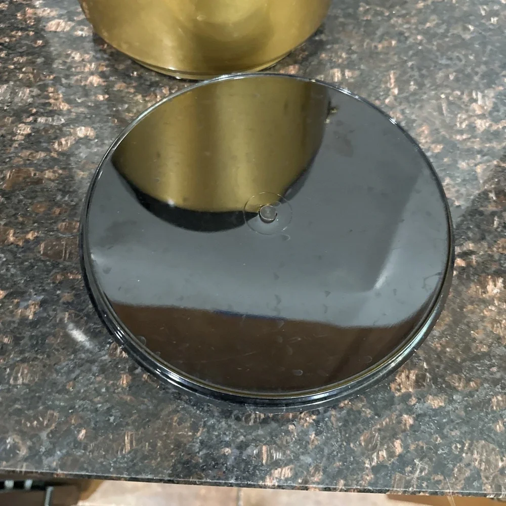 Vintage ice Bucket West Bend Thermo Serv Atomic Gold Black Mid-Century Barware